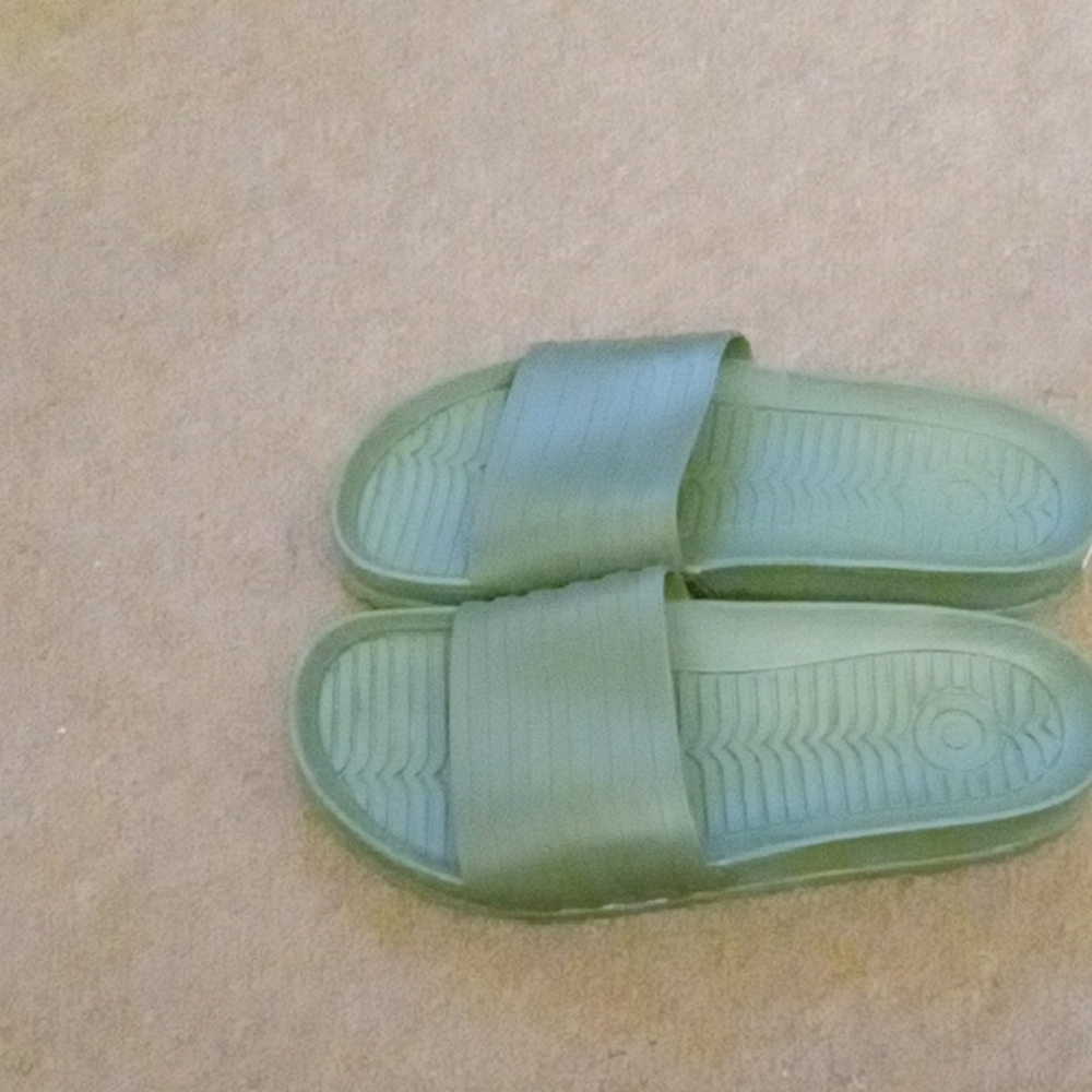 Green Slide Sandals
